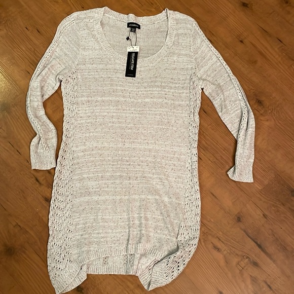 le chateau Sweaters - Le Chateau light grey long knit sweater